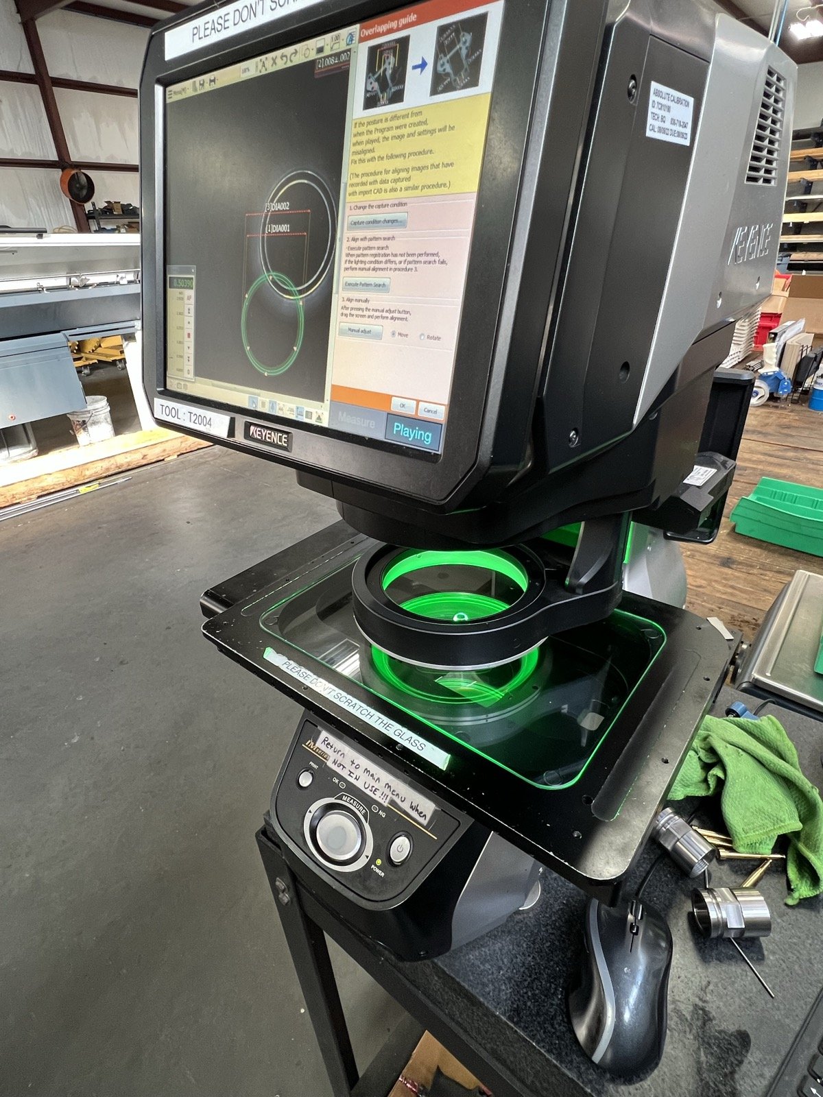 TXSwiss Keyence optical comparator with CAD overlay comparison for first article inspection (FAIR) of precision Swiss CNC machined parts